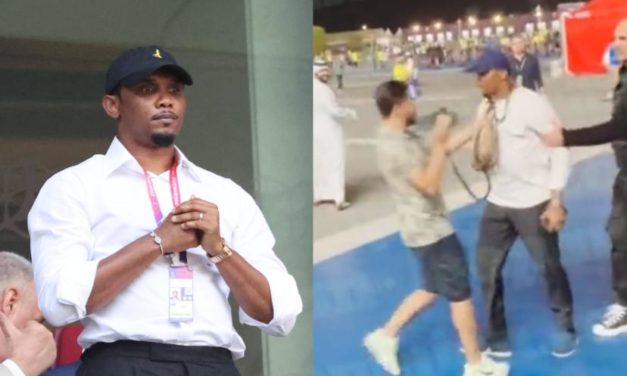 NETTALI TV - QATAR 2022 - Samuel Eto’o s'énerve et frappe un supporter après Brésil-Corée du Sud