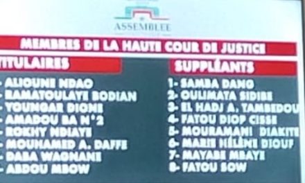 HAUTE COUR DE JUSTICE- Voici la liste des membres