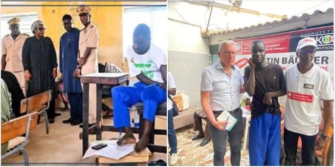 KAOLACK - Pape Natango Mbaye, un élève qui écrit avec ses pieds, décroche son BAC S2 avec la mention Bien