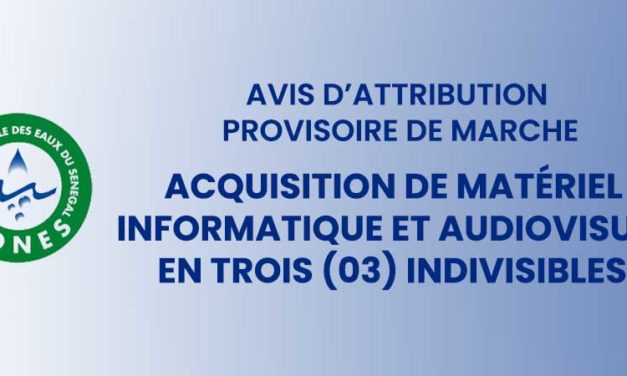 Acquisition de matériel informatique et audiovisuel en trois (03) indivisibles