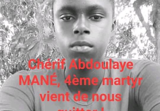 MORT D'UN AUTRE MANIFESTANT A BIGNONA- Le jeune Chérif Mané inhumé cet après-midi