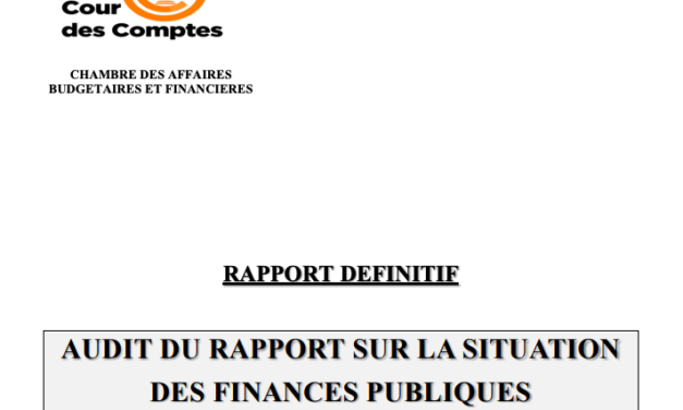 COMPTES PUBLICS - Les résultats de l’audit de la Cour des comptes