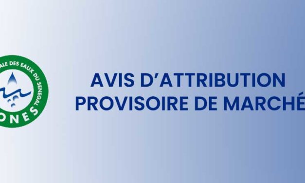 Avis d'attribution de marché - SONES