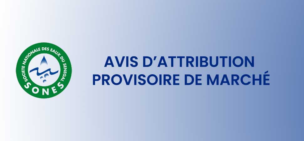 Avis d'attribution de marché - SONES