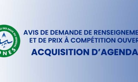 Avis de Demande de Renseignements et de Prix à Compétition Ouverte  - ACQUISITION D’AGENDAS