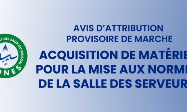 Acquisition de matériel pour la mise aux normes de la salle des serveurs