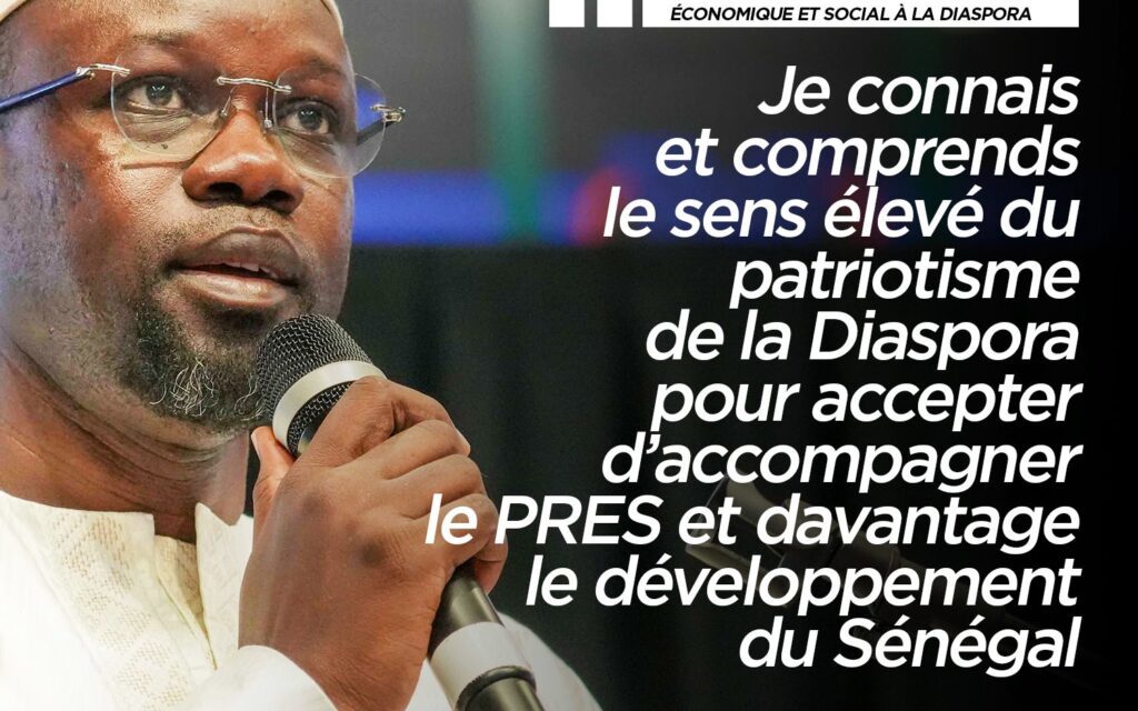 MOBILISATION DES RESSOURCES FINANCIÈRES- ‎Ousmane Sonko invite la diaspora à investir dans les futures levées de fonds de l’État