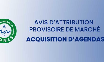SONES - Avis d'attribution de marché - Acquisition d'agendas