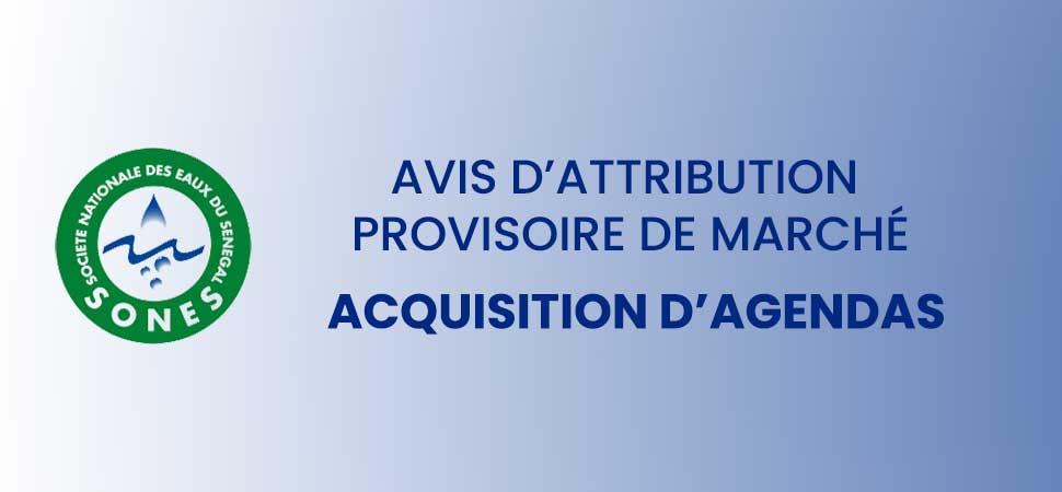 SONES - Avis d'attribution de marché - Acquisition d'agendas