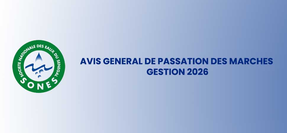 SONES - Avis général de passation des marchés gestion 2026