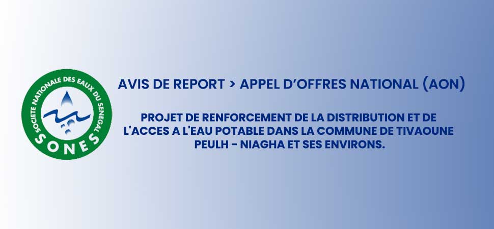 Projet de renforcement de la distribution et de l’accès a l'eau potable dans la commune de Tivaoune peulh - Niagha et ses environs